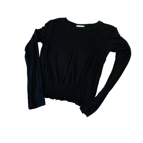 Glitz Other - Glitz Black Long Sleeve Top Girls Large L 39% Rayon 5% Spandex Shirred Hem